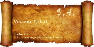 Vecsey Antal névjegykártya
